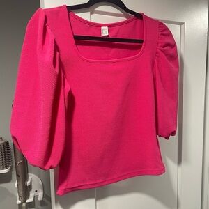 Small pink blouse bubble sleeve